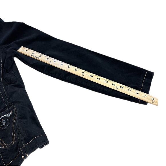 LUX Velvet Embroidered Jacket w/ Stitching Details. Size L. Good Condition! - Picture 13 of 15